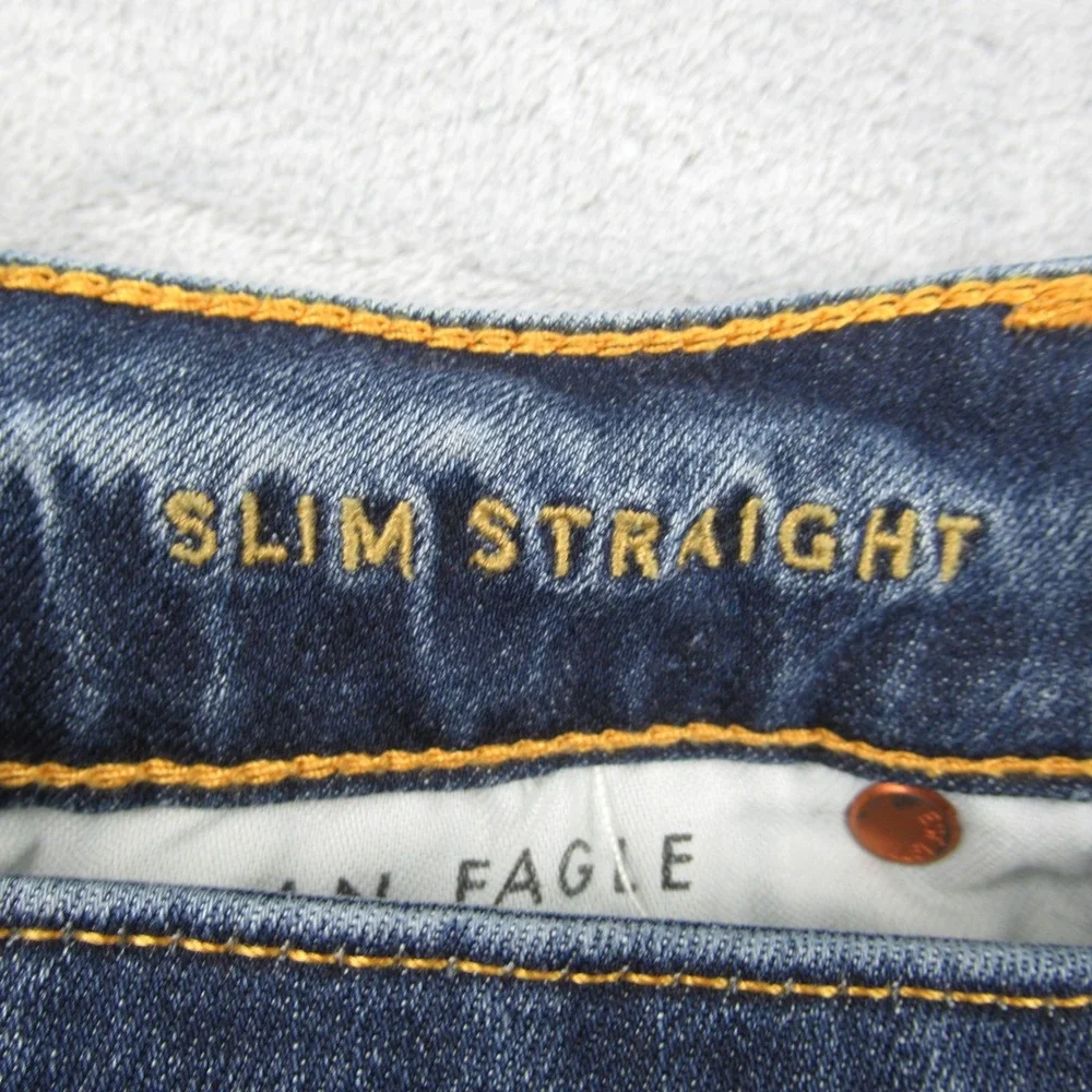 American Eagle Flex Slim Straight Jeans Mens 31x32 Medium Wash Blue Denim 3447